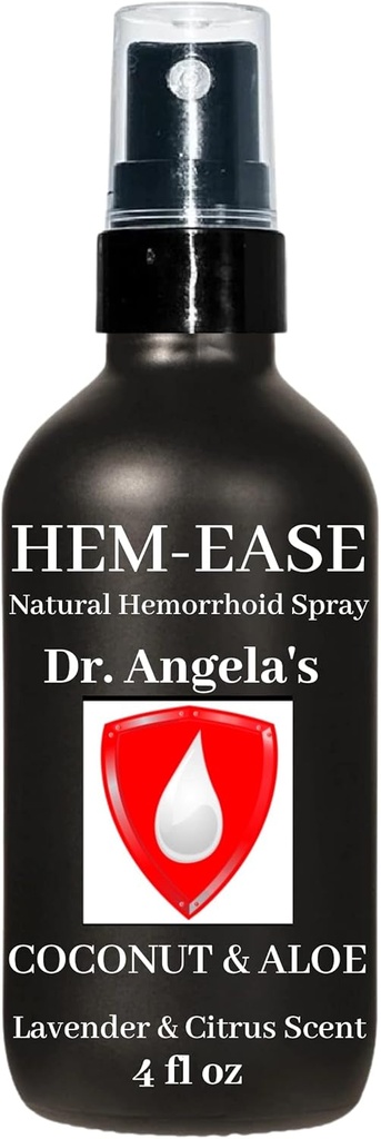 Dr. Angela's Hemorrhoid Treatment Spray | Organic Aloe Vera, Witch Hazel & Essential Oils Turmeric & Tea Tree | Natural Itching & Burning Relief Cream