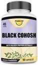 Black Cohosh Made with Organic Black Cohosh Root 1300MG per Servieren, Balance Hormone, natürliche Menopause & Menstruationsunterstützung, Frauengesundheitsunterstützung, 90 Vegan Kapseln, 45 Servietten
