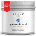 Ultra High Purity Hyaluronsäure Kapseln 500mg - 95% Natriumhyaluronat - hoch gereinigt und bioverfügbar - geringes Molecular Weight - Non-GMO Fermented - 120 Kapseln