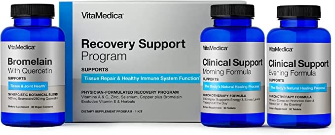 VitaMedica | Recovery Support Program | Natural Post Surgery Support Supplements | Clinical Support| Bromelain with Quercetin | Arnica Montana | Vitamin A, Vitamin C, Zinc | Gluten Free | Made in USA