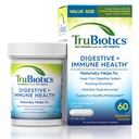 TruBiotics Probiotiques pour la santé digestive et immunitaire, soutient la régularité et aide à soulager les troubles abdominales, le gaz et le ballonnement, 2 souches probiotiques étudiées cliniquement, plus les prébiotiques, 60 capsules