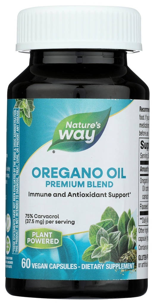 Nature's Way Oregano Öl, Immun- und Antioxidans Support Supplement,* 75-85% Carvacrol pro Servierung, Glutenfrei, 60 Vegan Kapseln