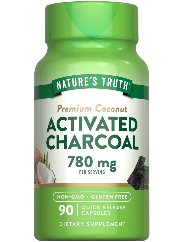 Nature's Truth Activated Charcoal Capsules | 90 Count | Non-GMO & Gluten Kostenlose Ergänzung
