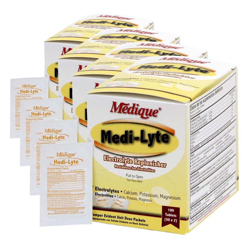 Medique 03033 Medi-Lyte Elektrolyt Tabletten w/Potassium Chloride für Cramps, 100-Tablets (Pack von 4)