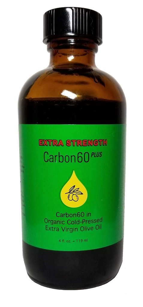 Carbon60 Plus Extra Strength Carbon60 Olivenöl 4 Unzen (119 ML) Solvent Free Research Grade C60 Lipofullerene by carbon60plus.com