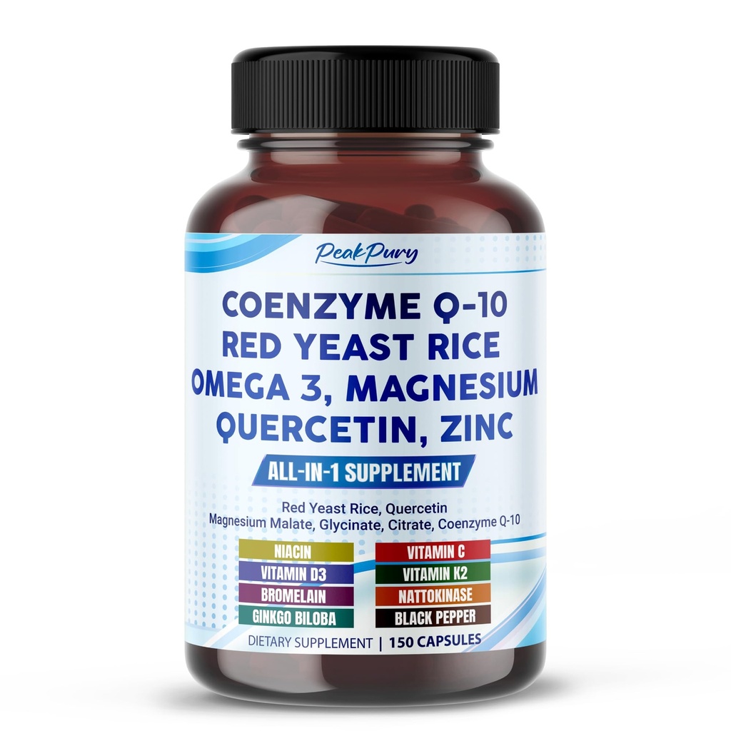 Coenzym Q-10 Red Yeast Rice Quercetin Magnesium Malat, Glycinat, Citrat - Made in USA