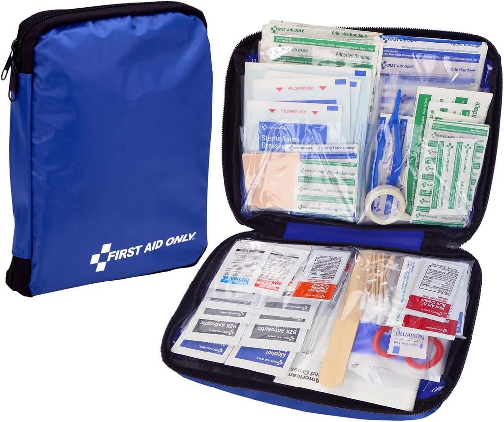 Erste Hilfe Nur 299 Stück All-Purpose Notfall Erste Hilfe Kit für Zuhause, Büro, Auto, Wohnung, Dorm, und Camping, Travel-Friendly Compact Pouch Passt in Rucksäcken, Koffer, Kabinen und Schubladen