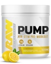 RAW Pump Stim Free Pre Workout (Lemonade) - Supplément de préentraînement non stimulant Poudre Booster d'oxyde nitrique - Suppléments de préentraînement Boissons pour pendant l'entraînement - 40 portions