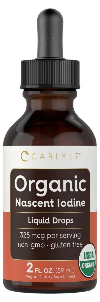 Carlyle Bio Nascent Iodine Flüssigkeitstropfen | 2 fl oz | Vegan Ergänzung | Non-GMO, Glutenfrei