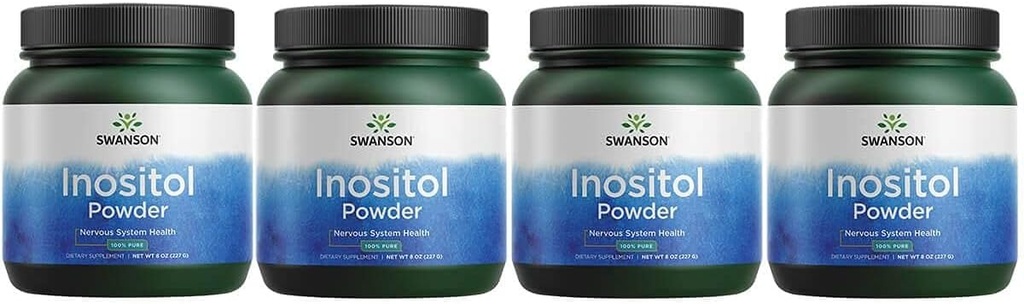 Swanson 100% poudre d'inositol pur - supplément naturel promotion de la concentration et de la relaxation - support nerveux et cellulaire- (8oz) 4 Pack