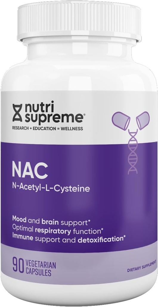 Nutri-Supreme NAC (N-Acetyl-L-Cystein) 600mg Nahrungsergänzungsmittel Vegetarische Kapseln, Leberunterstützung, Immununterstützung