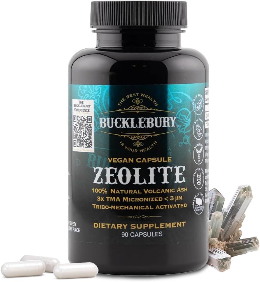 BUCKLEBURY Micronized Zeolite Capsules - Mineral Zeolite Detox für Erwachsene - Unterstützt Immunsystem, Metabolismus und Verdauungsmedizin - Fortgeschrittene Formel für Männer & Frauen - 90 Vegan Kapseln