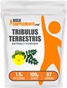 BulkSupplements.com Tribulus Terrestris Extrakt Pulver - Tribulus Terrestris Ergänzungen, Kräuterergänzung - Glutenfrei, 1,5g pro Servierung, 100g (3,5 oz) (Pack von 1)