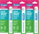 Benadryl Extra Strength Anti-Itch Relief Stick, Bug Bite Itch Relief, Diphenhydramine HCl topal Analgetik & Zink-Azetat Hautschutz, Groß für Camping Essentials, 0.47 fl oz (Pack von 3)