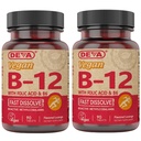 DEVA Vegan Vitamin B12 Fast Dissolve Supplement - Einmal täglich Komplex mit 1000 Mcg Methylcobalamin B12, Folsäure, B6 - Zitronengeschmack - 90 Dissolvable Tabletten, 2-Pack