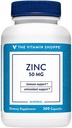 Zinc 50mg soutient la santé de la fonction immunitaire Santé des yeux, très absorbant, supplément antioxydant portion quotidienne, sans gluten de produits laitiers (300 capsules) par The Vitamin Shoppe