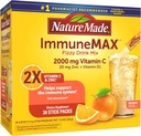 Nature Made ImmuneMAX Fizzy Drink Mix, mit Vitamin C, Vitamin D und Zink Ergänzung für Immununterstützung, schnelle Absorption, 30 Stick Packs, 0.4 Unze