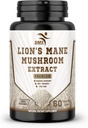 Lion's Mane Pills Mushroom Cognition Kapseln (60 Veggie Kapseln) 30% Polysaccharide- Lions Mane Extrakt Kapseln | Brain Supplement, für Gehirn Gesundheit und Gedächtnis Unterstützung