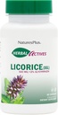 NaturesPlus Herbal Actives Licorice (DGL) 500 mg - 60 Capsules, Pack de 4 - Soutient la digestion saine et le bien-être général - Végétarien, sans gluten - 240 portions totales