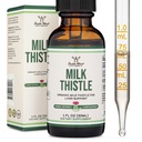 Supplément de chardon de lait - Détox du foie de chardon biologique gouttes 1 FL OZ - 30 portions (Vegan Safe, non-OGM, sans gluten) Ajout parfait au thé par double bois