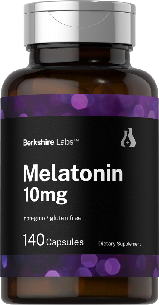 Horbäach Berkshire Labs Melatonin 10mg.140 Capsules à libération rapide.