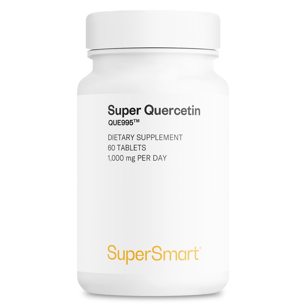 Supersmart - Super Quercetin 1000mg par jour (breveté QU995) - Supplément haute pureté Quercetin - Bioflavonoïdes naturels - Sans OGM et sans gluten - 60 comprimés