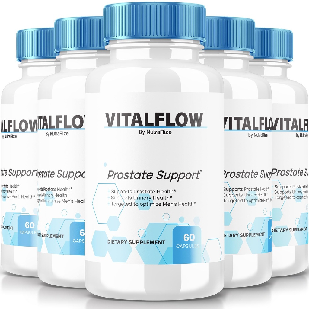 (5 Pack) VitalFlow Capsules, VitalFlow Advanced Prostate Support Formula, Offizielle natürliche Formel zu Regain Control, maximale Stärke Pillen zu unterstützen Wellness, Vital Flow Reviews (300 Kapseln)