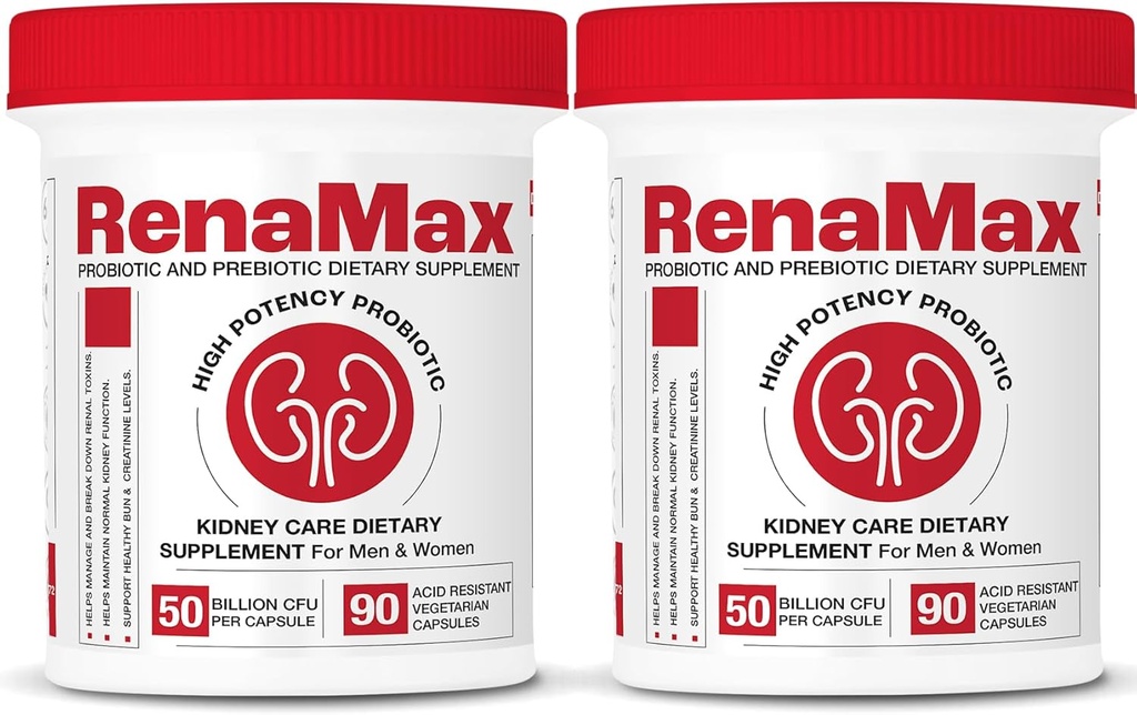 Capsule Kidney Restores & Kidney Care Supplement - Probiotic & Prebiotic Supplement zur Unterstützung normaler Nierenfunktion - 50 Billion CFU pro Kapsel - Made in U.S.A (180 Caps (2 Pack))