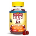 Nature Made Zero Sugar Vitamin D3 Gummies 2000 IU (50 mcg) Per Serving, Bone & Immune Support, Aspartame Free, 110 Vitamin D Gummies, 55 Day Supply