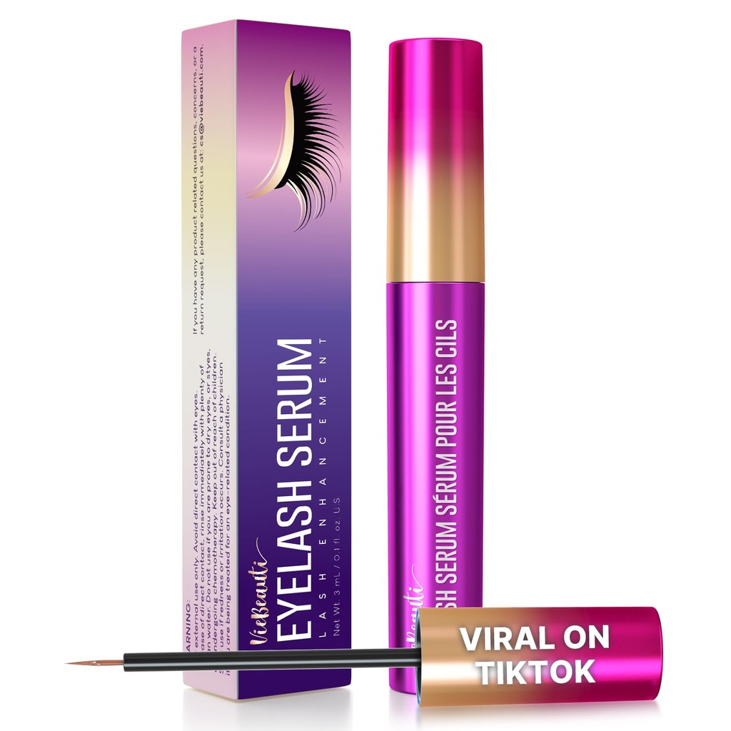 VieBeauti Premium Wimpernwachstum Serum: Lash Enhancing Serum mit erweiterter Formel, um Longer Fuller und Thicker Blick Lashes zu erhöhen - Vegan & Cruelty-Free für empfindliche Augen 3mL 3-Monats-Versorgung