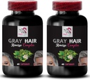 Sting Nettle Root - cheveux gris inversés - rajeunissement des cheveux, cheveux jeunes, pigmentation des cheveux, amélioration de la couleur, Revive Couleur naturelle, restauration des cheveux, Brilliance capillaire 2 bouteilles 120 capsules