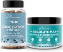 Konzeption für ihre Kapseln + Regulieren MAX Myo-Inositol D-Chiro Inositol Pulver - Fertilitätsunterstützung, Hormon Balance, Regulate Cycles - 60 vegetarische Soft Capsules + 60 Portionen Pulver