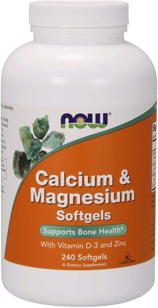 Jetzt Lebensmittel Calcium & Magnesium Softgel, 240 Count
