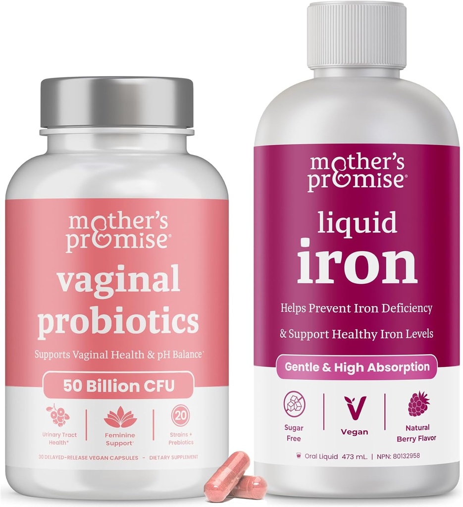 La promesse de la mère Le fer liquide et les probiotiques vaginaux