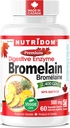 Nutridom Bromelain Verdauungsenzym Ananasergänzungsmittel, 2400 GDU, 500mg, Non-GMO, Vegan, Glutenfrei, Soja & Dairy (60 Count)