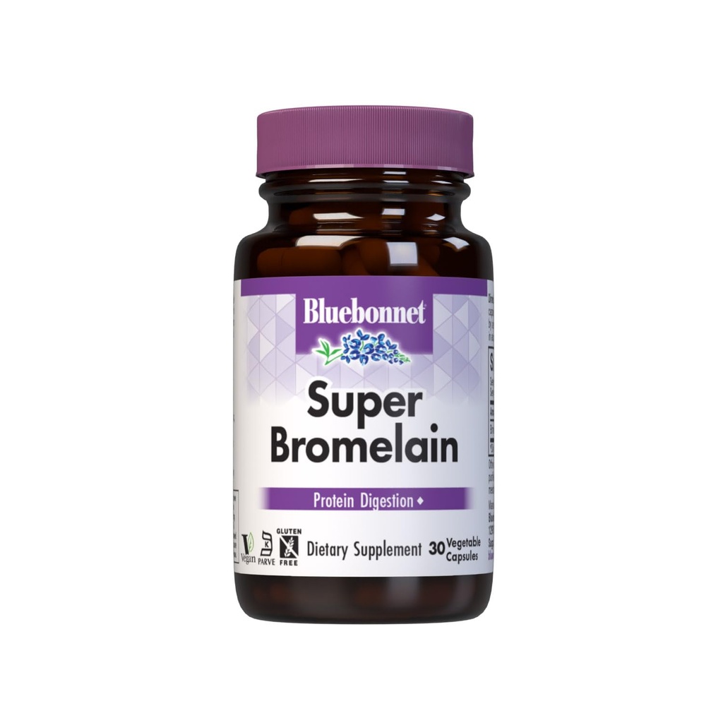 BlueBonnet Super Bromelain Vegetarische Kapseln, Ananas, 500 mg, 30 Count