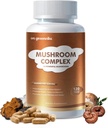 Pilz Complex Supplement 2600mg, 120 Kapseln - 10 Pilze Mischung - Reishi, Lions Mane, Cordyceps, Chaga, Türkei Tail, Maitake, Shiitake, Oyster Nootropic Complex - Gehirn, Energie, Fokus Pillen
