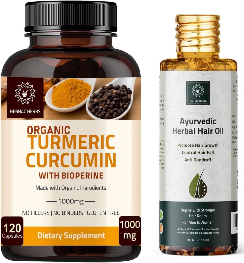 Capsules curcumines curcumines et huile de cheveux ayurvédiques