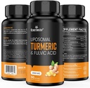 2000 mg Liposomal Kurkuma Curcumin mit schwarzem Pfeffer & Ginger für höhere Absorption mit Fulvic Säure und Huminsäure (60 Count (Pack von 1))