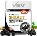 VEV Shilajit Gummi für Männer & Frauen | 1000mg Shilajit & Ashwagandha Gummies mit Sea Moss & L-Theanine für Energie, Vitalität & Stress Balance | Vegan, kein hinzugefügter Zucker | 90 Zähler für tägliche Wellness