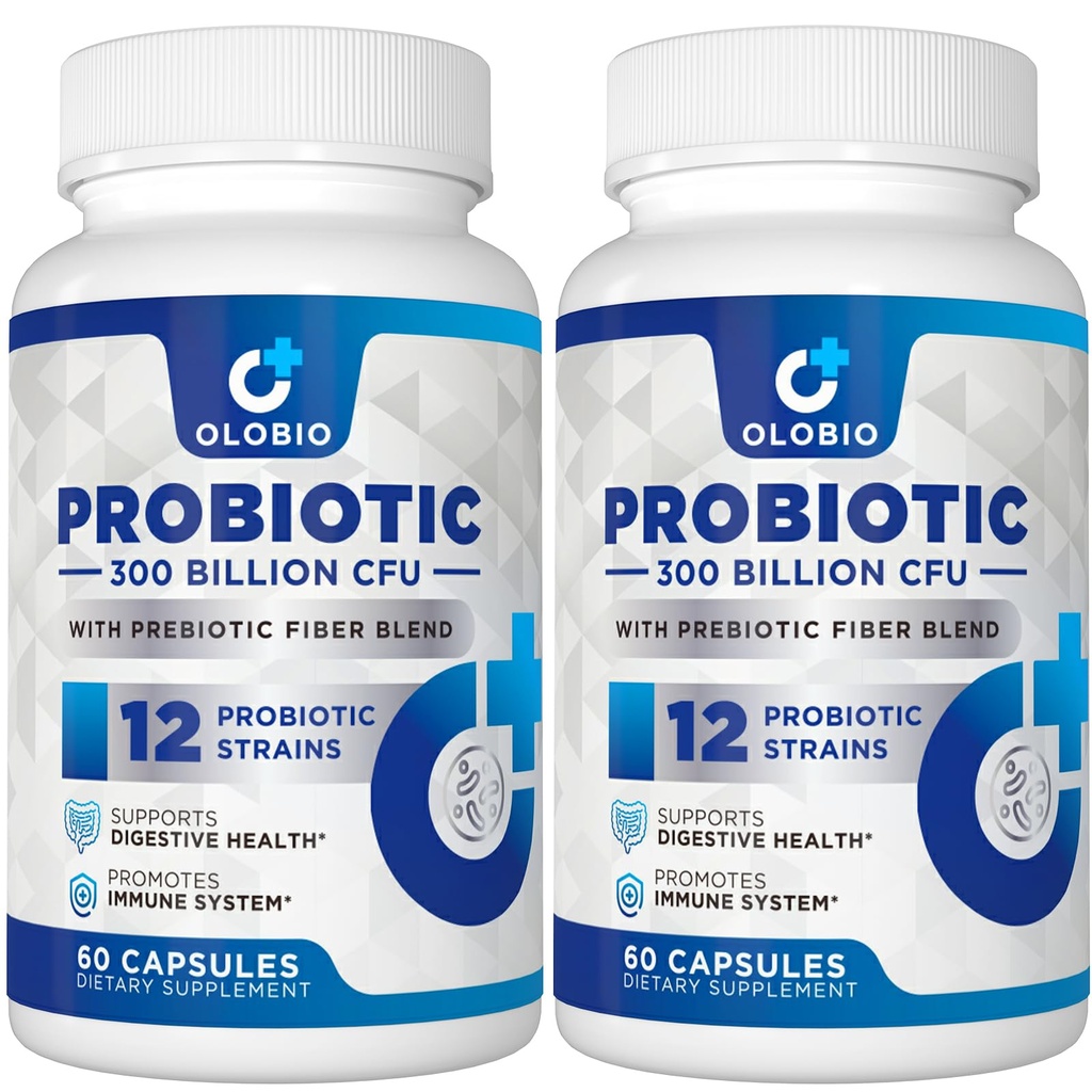 300 milliards CFU probiotique, 12 souches avec 3 prébiotiques organiques, probiotiques pour les femmes et les hommes, supplément quotidien pour la santé digestive, immunitaire, gustative et bloating, plateau stable, végétalien, 120 comtes