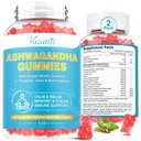 2 Pack Ashwagandha Gummis mit Turmeric GABA Mood Energy und Immununterstützung, Gemischte Berry Flavor 120 Cts