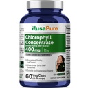 NusaPure Chlorophyll 200:1 Extrakt, 400 mg Äquivalent zu 80.000mg 60 Veggie Caps (Äquivalent 80000mg pro Servierung, Non-GMO, Vegan) Natrium Kupfer Chlorophyllin
