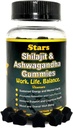 Shilajit Ashwagandha Gummies - Supplément de soutien immunitaire avec résine de Shilajit pure - Gummy d'Ashwagandha biologique pour le stress, l'énergie et le bien-être, 60 Gummes naturels étoilés