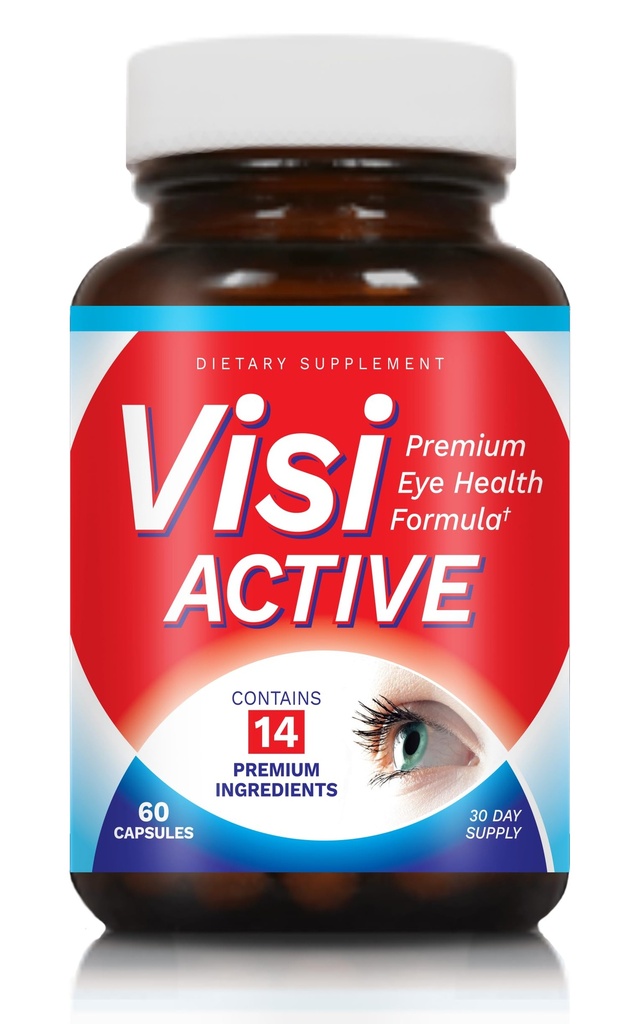 Vision Support Supplement - Augengesundheit Formel mit L-Tartrate, Resveratrol, Blueberry Extract, Vitamine A, C, D & 11 Inhaltsstoffe für Vision Support - 60 Kapseln/Bottle - 1 Packung