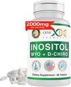 Formules Genex 40:1 Myo-Inositol 2000mg D-Chiro Inositol 50mg (60 comprimés) soutient l'équilibre hormonal et la fonction ovarienne - végétalien, sans gluten, non-OGM (30 jours d'approvisionnement)