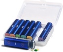 Metall Weekly Pill Organizer 2 Mal am Tag, Aluminiumlegierung Portable Travel Pille Box 7 Tag, AM PM zweimal täglich Pille Fall für Vitamin, Medizin, Supplement, Fischöl