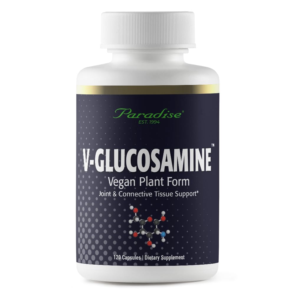 Paradise Herbs V-Glucosamine Supplement, Tissue & Joint Health, Super Potent, Ultra Pure, Vegan, Non GMO, Glutenfrei, 120 vegetarische Kapseln