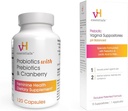 vH essential Probiotiques avec prébiotiques et supplément de santé féminine aux canneberges - 120 capsules (544-36) et prébiotique PH Équilibré Suppositoires vaginalesBox, version originale, 15 Compte