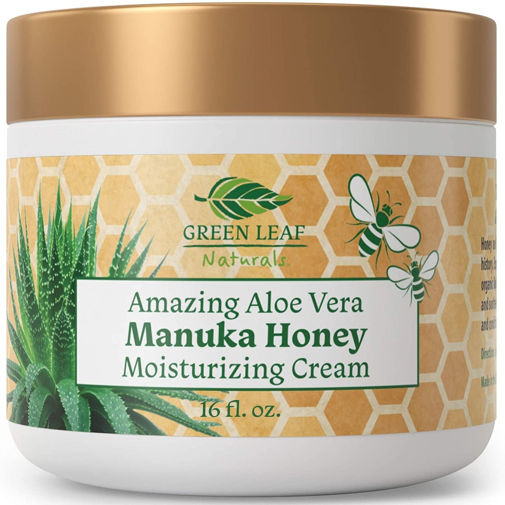 Manuka Honig Eczema Creme Feuchtigkeitsspendende Lotion Duft frei für Psoriasis Relief - Juckreiz, trockene Haut Rash Salbe - Haut beruhigende Feuchtigkeitscreme - Körper & Gesichtscreme - Kinder & Erwachsene 16oz